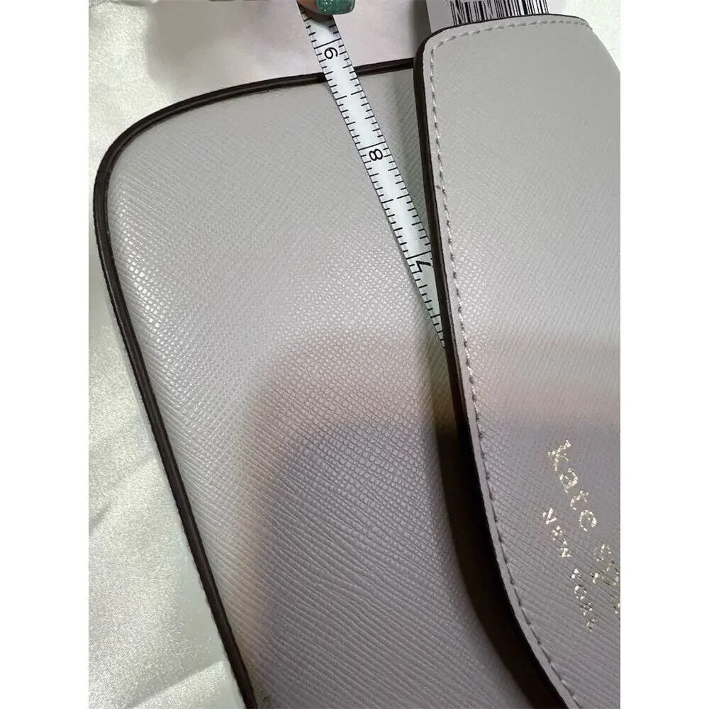 Kate Spade Sadie Envelope Crossbody Platinum Saffiano Leather Chic Minimalist - Picture 5 of 11